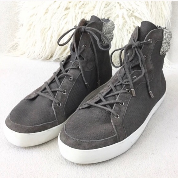 Joie dark grey suede high top lifestyle sneakers - Picture 2 of 4